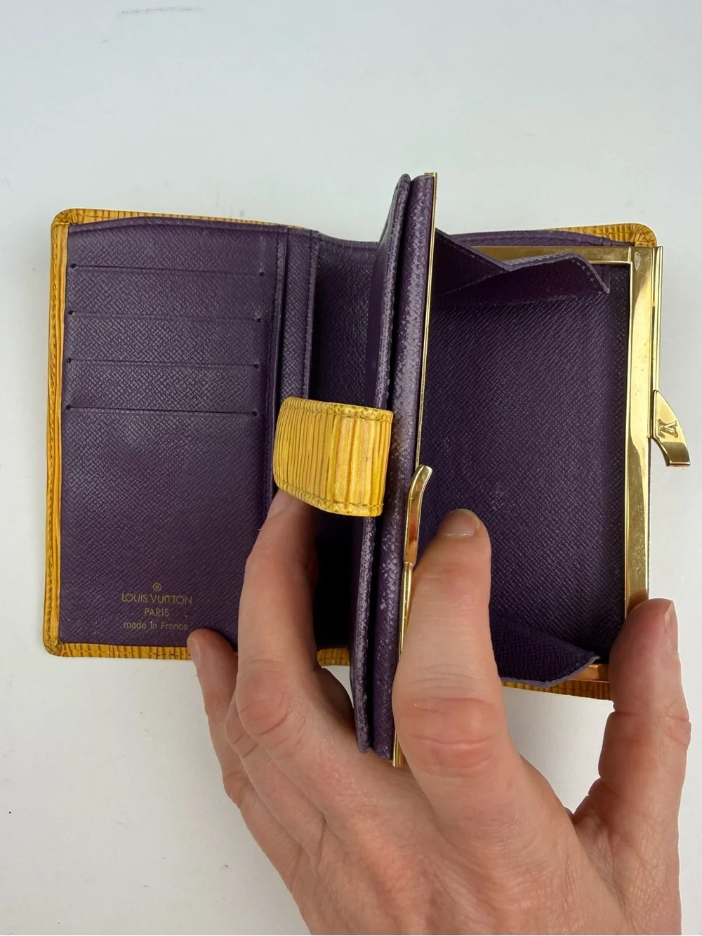 LOUIS VUITTON Yellow EPI Kisslock Wallet